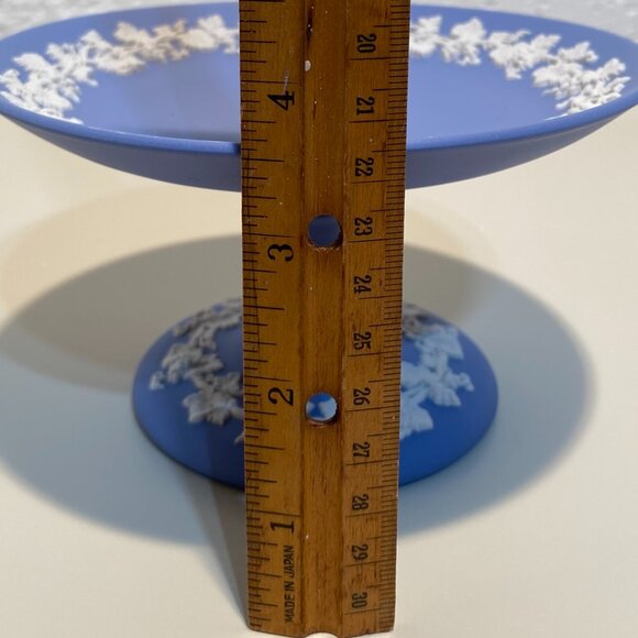 Wedgwood Blue Jasperware Compote with White Motif - Picture 5 of 8